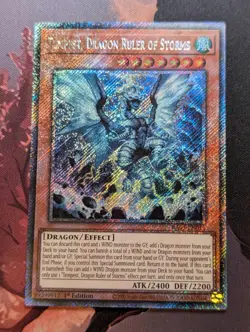 Yugioh Tempest, Dragon Ruler of Storms RA03-EN011 Platinum Secret Rare 1st Ed NM - Image 1