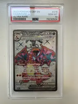 Pokemon TCG Charizard EX Obsidian Flames Holo Ultra Rare Card 215/197 PSA 10 - Image 1