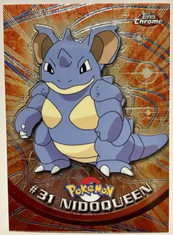 NIDOQUEEN #31, Series 1 - 2000, Topps TV Animation Edition Chrome Pokemon Card - Image 1