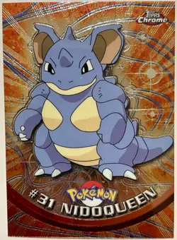 NIDOQUEEN #31, Series 1 - 2000, Topps TV Animation Edition Chrome Pokemon Card - Image 2