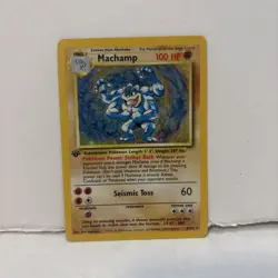 Machamp 8/102 Pokemon Card 1st Edition Base Set Holo WOTC 1999 HP Rare - Image 1