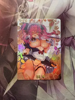 Tamamo No Mae Fate FGO Girl BLR Goddess Waifu Card Anime Holo Foil Maid Sexy Hot - Image 1