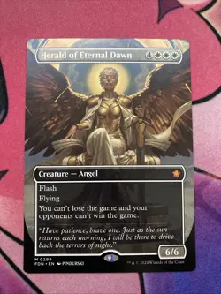 Herald of Eternal Dawn 299 (Borderless) Foundations Magic The Gathering NM Card - Image 1