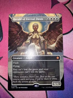 Herald of Eternal Dawn 299 (Borderless) Foundations Magic The Gathering NM Card - Image 2