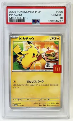 PSA 10 Pikachu 020/M-P McDonald's Happy Set Promo 2025 Pokemon Card Japanese - Image 1