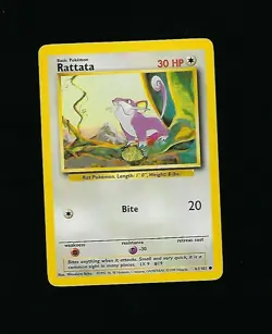 Rattata 61/102 - Pokemon Card Unlimited Edition Base Set 1999 - NM (Never Played - Image 1