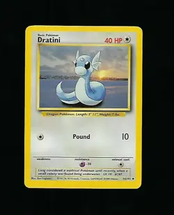 Pokemon Card Unlimited Edition Rare Non Holo Base Set 1999 Dratini 26/102 - Image 1