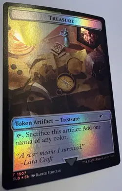 🌟 Treasure Token FOIL Lara Croft Tomb Raider Secret Lair MTG 🌟 - Image 1