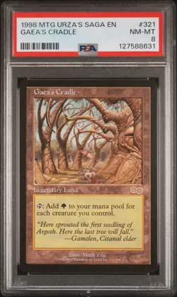 Magic the Gathering Gaea's Cradle Urza's Saga 1998 Edition PSA 8 - Image 1