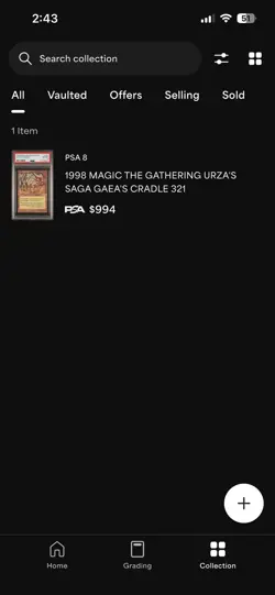 Magic the Gathering Gaea's Cradle Urza's Saga 1998 Edition PSA 8 - Image 2