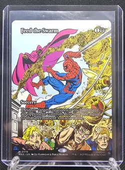 FEED THE SWARM MTG Spider-Man Marvel Universe Mythic #16 FULL ART Non-FOIL - Image 1