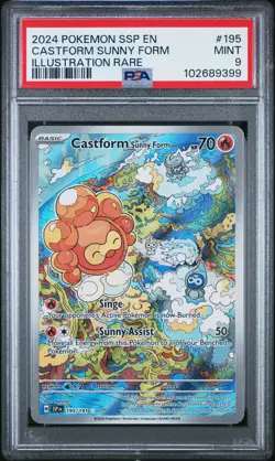 2024 POKEMON SSP EN-SURGING SPARKS ILLUSTRATION RARE CASTFORM SUNNY FORM PSA 9 - Image 1