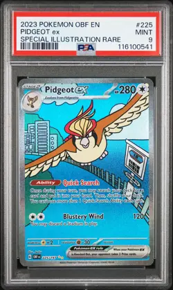 2023 POKEMON OBF EN-OBSIDIAN FLAMES SPECIAL ILLUSTRATION RARE PIDGEOT EX PSA 9 - Image 1