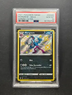 PSA 10 GEM MINT Pokemon Morgrem Shining Fates Shiny Vault SV084 - Image 1