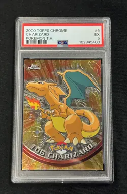 2000 Topps Chrome Pokemon T.V. Charizard #6 - PSA 5 - Topps Chrome / Vintage - Image 1