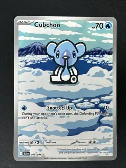 Pokemon TCG - Cubchoo - 109/086 - SV: Black Bolt - NM ILLUSTRATION RARE! - Image 1