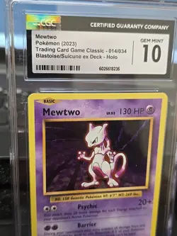 Mewtwo 014/034 Holo GEM MINT CGC 10 Blastoise Suicune ex 2023 Pokemon Classic - Image 2