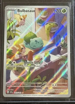 Pokemon Stellar Crown Bulbasaur 143/142 Illustration TCG FULL ART RARE Fresh - Image 1