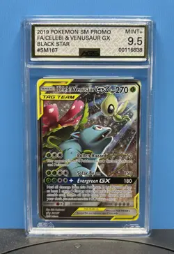 Pokemon Celebi & Venusaur GX Holo Promo Sun & Moon SM167 AGS 9.5 MINT CGC/BGS - Image 1