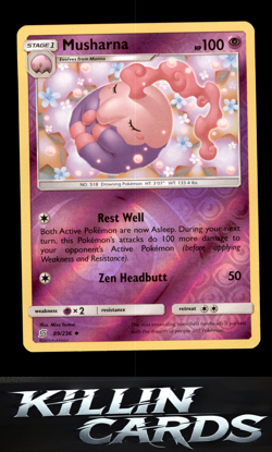 Reverse Holofoil Musharna 89/236 Pokemon Uncommon SM - Unified Minds Card NM - Image 1