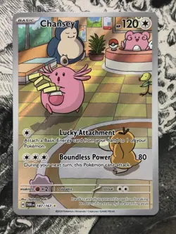 Pokemon TCG Chansey Twilight Masquerade Illustration Rare Card 187/167 NM - Image 1