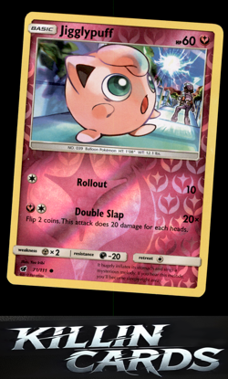 Reverse Holofoil Jigglypuff 71/111 Pokemon Common SM - Crimson Invasion Card NM - Image 1