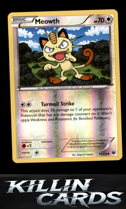Reverse Holofoil Meowth 74/124 Pokemon Common XY - Fates Collide Card NM - Image 1
