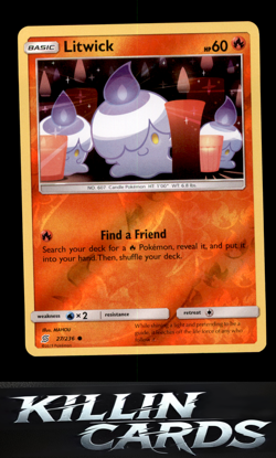 Reverse Holofoil Litwick (27) 27/236 Pokemon Common SM - Unified Minds Card NM - Image 1