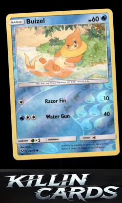Reverse Holofoil Buizel 22/73 Pokemon Common Shining Legends Card NM - Image 1