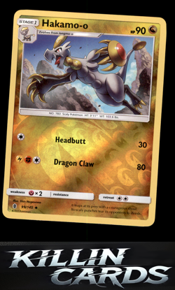 Reverse Holofoil Hakamo-o 99/145 Pokemon Uncommon SM - Guardians Rising Card NM - Image 1