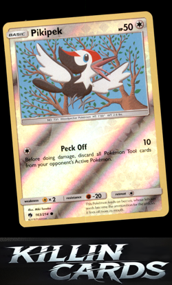 Reverse Holofoil Pikipek (163) 163/214 Pokemon Common SM - Lost Thunder Card NM - Image 1