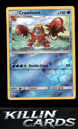 Reverse Holofoil Crawdaunt 25/111 Pokemon Rare SM - Crimson Invasion Card NM - Image 1