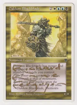 Gold Signed Dakkon Blackblade MP Chronicles Artist Richard Kane Ferguson MTG EDH - Image 1