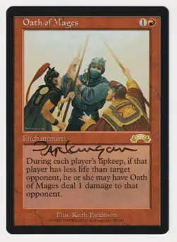 Signed Oath of Mages MP Exodus Artist Keith Parkinson 1998 MTG Magic Vintage! - Image 1