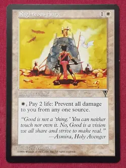 Magic The Gathering VISIONS RIGHTEOUS AURA white card MTG - Image 1