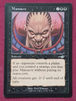 Magic The Gathering NEMESIS MASSACRE black card MTG - Image 1