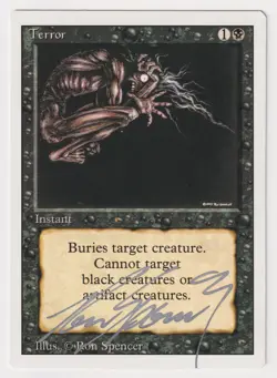 Silver Signed Terror LP Revised Edition Artist Ron Spencer 1994 WOTC MTG Magic! - Image 1