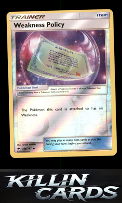 Reverse Holofoil Weakness Policy 126/147 Pokemon Uncommon SM - Burning Shadows C - Image 1