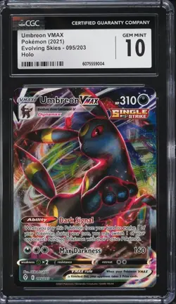 2021 Pokemon Sword & Shield Evolving Skies Umbreon VMAX #95 CGC 10 GEM MINT - Image 1