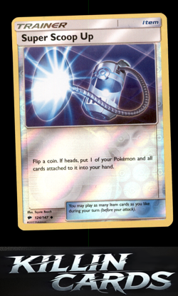 Reverse Holofoil Super Scoop Up 124/147 Pokemon Uncommon SM - Burning Shadows Ca - Image 1