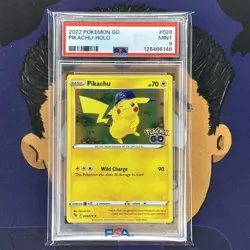 PSA 9 MINT 2022 Pokemon Go PIKACHU #028 Holo Rare - Image 2