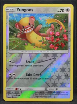Yungoos #112/156 SM - Ultra Prism Reverse Holo Common Pokemon - NM - Image 1