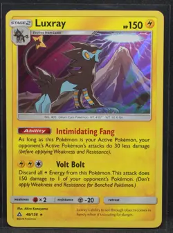 Luxray #48/156 SM - Ultra Prism Holo Rare Pokemon - NM - Image 1