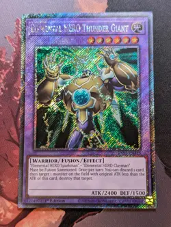 Elemental HERO Thunder Giant RA03-EN153 Platinum Secret Rare 1st Edition Yugioh - Image 1