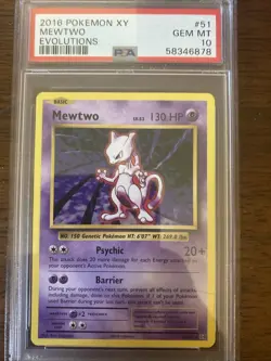 2016 Pokemon XY Evolutions Mewtwo #51 PSA 10 Gem Mint - Image 1