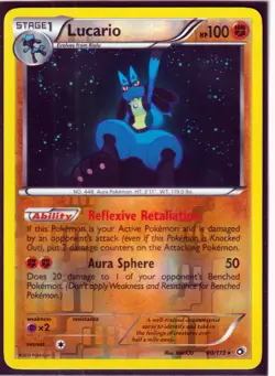 2013 LUCARIO 80/113 Legendary Treasures Pokemon REVERSE HOLO RARE - Image 1