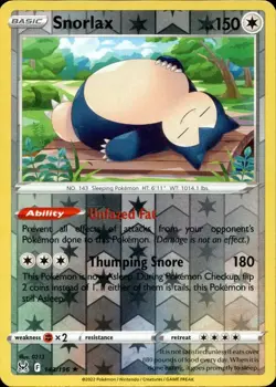 💥Pokemon - Snorlax - Reverse Holo - 143/196 - Lost Origin (NM)💥 - Image 1