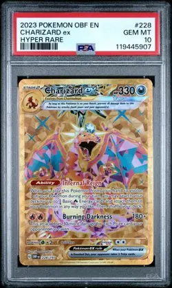 PSA 10 Charizard EX 228/197 Pokemon Scarlet Violet Obsidian Flames Gold Hyper - Image 1