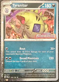 Pokemon Tyranitar 135/193 STAMPED Paldea Evolved Special Collection PROMO NM TCG - Image 1
