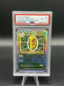 2002 POKEMON LEGENDARY COLLECTION #50 KAKUNA-REVERSE FOIL PSA 8 - Image 1